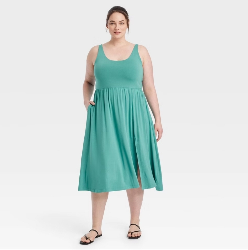 Women's Midi Ballet Dress - A New Day Teal 4X